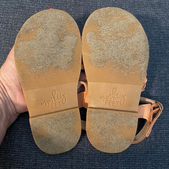 Monkey Feet Leather Sandals Toddler Size 2/3 Peachy Pink Gorgeous Condition - Picture 6 of 13